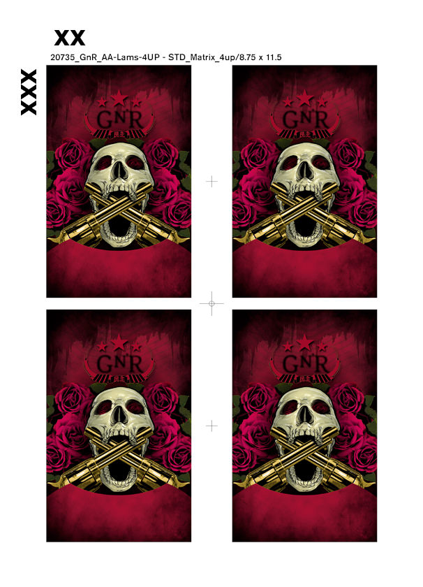 Production print template for Matrix laminate credentials