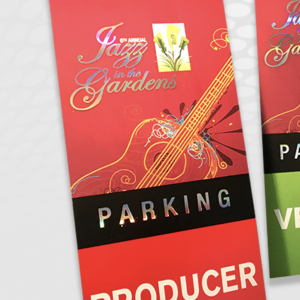 Hot Foil Stamped Jazz Parking Passes