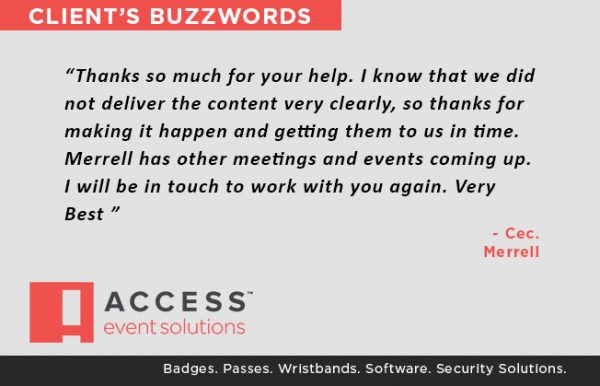 Merrell testimonial for ACCESS Event Solutions